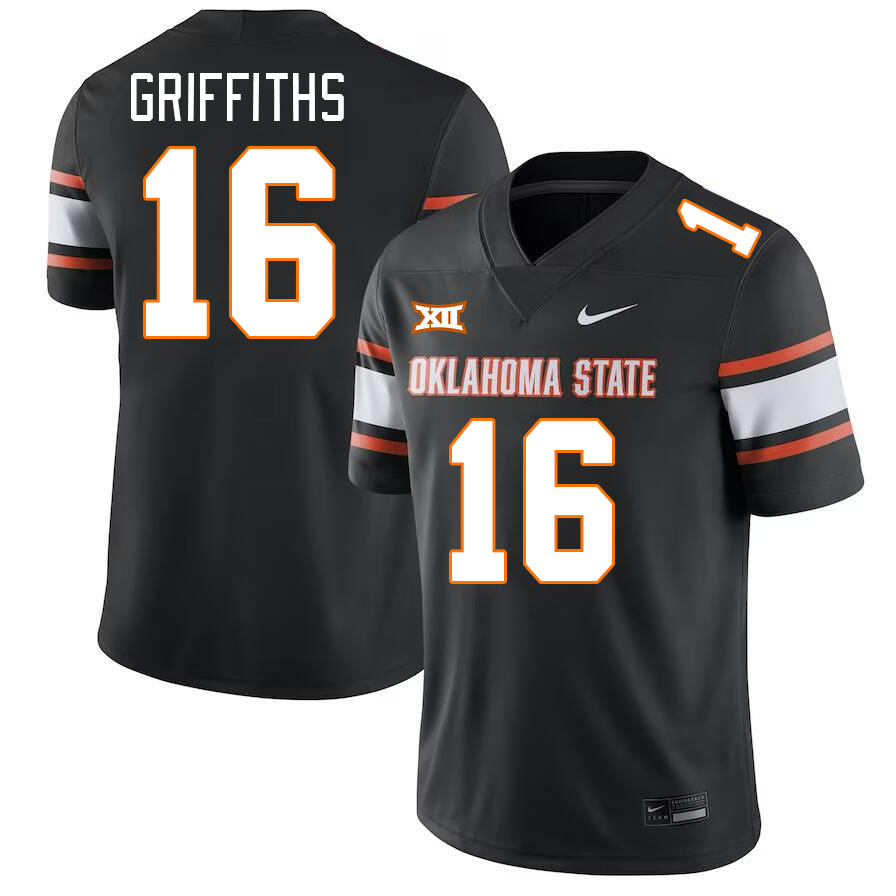 Men #16 Tre Griffiths Oklahoma State Cowboys College Football Jerseys Stitched-Black